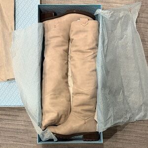 Ross & Snow Elena SP Morning Dove Beige Knee-High Boots Womens Size 8.5